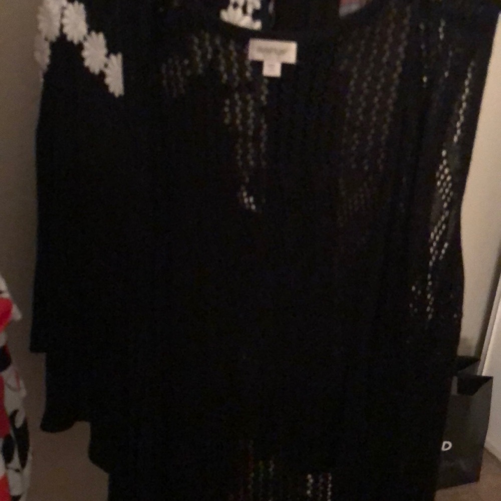 Long sweater sleeveless kimono with fringe 22/24